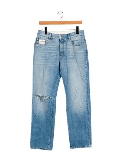 Pre-owned Stella Mccartney Mid-rise Straight Leg Jeans In Blue