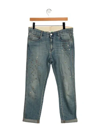 Pre-owned Stella Mccartney Mid-rise Straight Leg Jeans In Blue