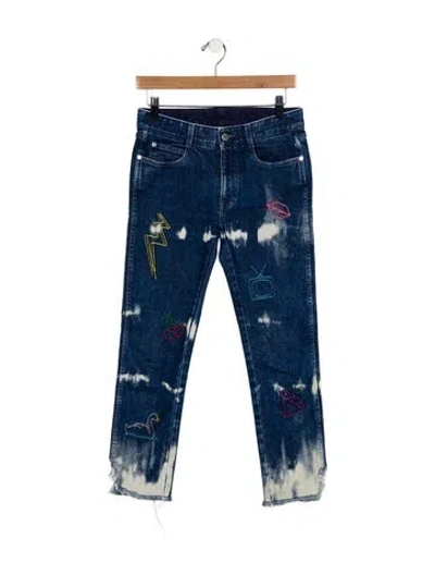 Pre-owned Stella Mccartney Mid-rise Straight Leg Jeans In Blue