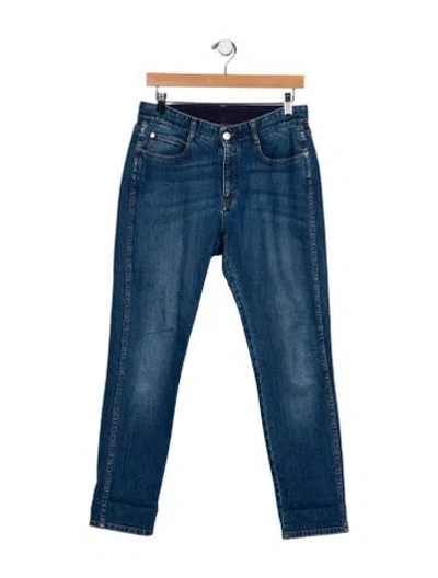 Pre-owned Stella Mccartney Mid-rise Straight Leg Jeans In Blue