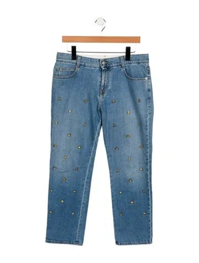 Pre-owned Stella Mccartney Mid-rise Straight Leg Jeans In Blue