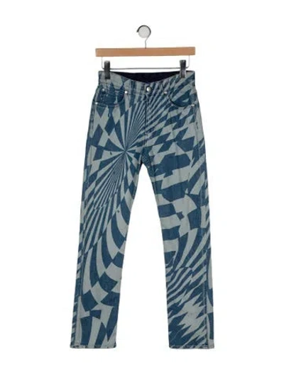 Pre-owned Stella Mccartney Mid-rise Straight Leg Jeans In Blue