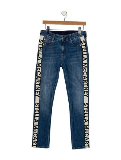 Pre-owned Stella Mccartney Mid-rise Straight Leg Jeans In Blue