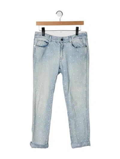 Pre-owned Stella Mccartney Mid-rise Straight Leg Jeans In Blue