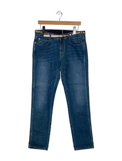 Pre-owned Stella Mccartney Mid-rise Straight Leg Jeans In Blue