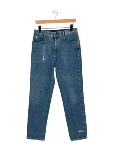 Pre-owned Stella Mccartney Mid-rise Straight Leg Jeans In Blue