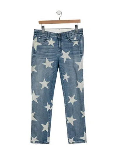 Pre-owned Stella Mccartney Mid-rise Straight Leg Jeans In Blue