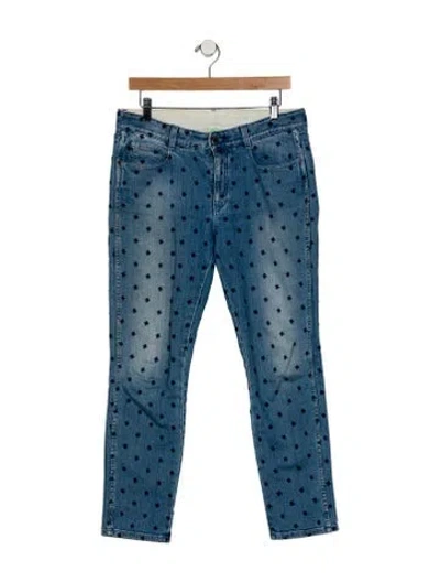 Pre-owned Stella Mccartney Mid-rise Straight Leg Jeans In Blue