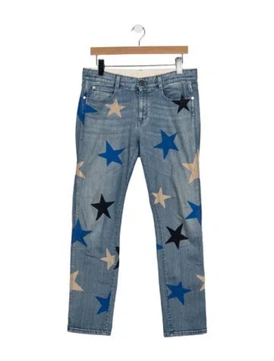 Pre-owned Stella Mccartney Mid-rise Straight Leg Jeans In Blue