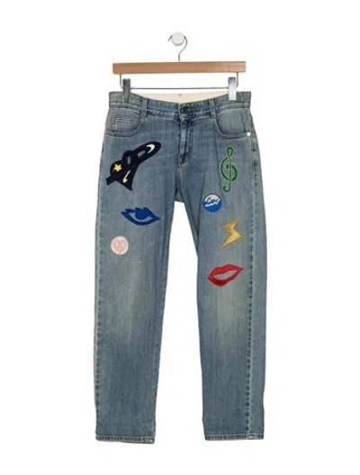 Pre-owned Stella Mccartney Mid-rise Straight Leg Jeans In Blue