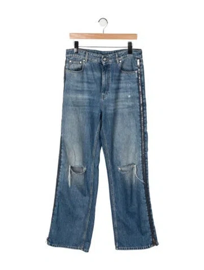 Pre-owned Stella Mccartney Mid-rise Straight Leg Jeans In Blue