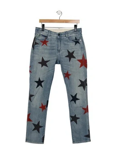 Pre-owned Stella Mccartney Mid-rise Straight Leg Jeans In Blue
