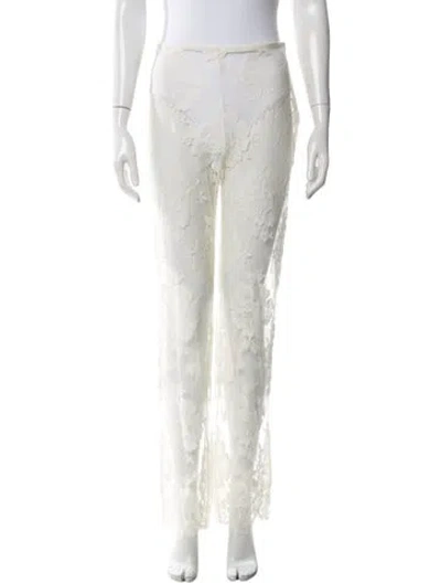 Pre-owned Stella Mccartney Mid-rise Straight Leg Jeans In White