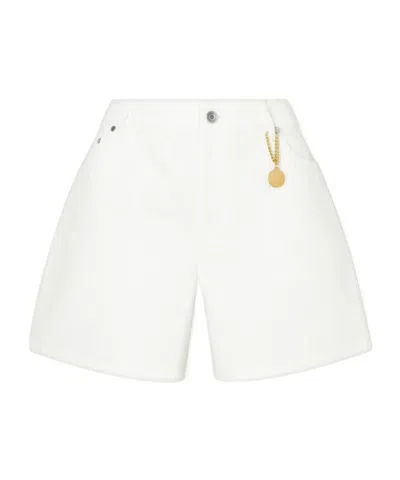 Stella Mccartney Mid-rise Straight-leg Shorts In White