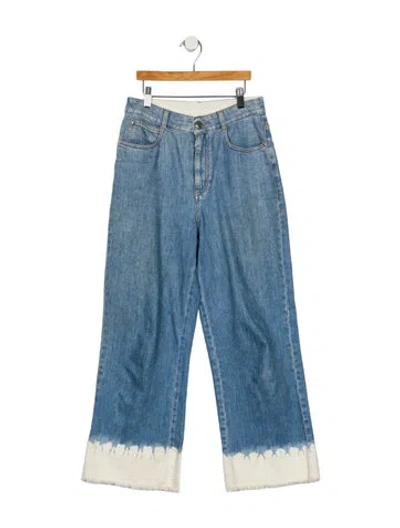 Pre-owned Stella Mccartney Mid-rise Wide Leg Jeans In Blue