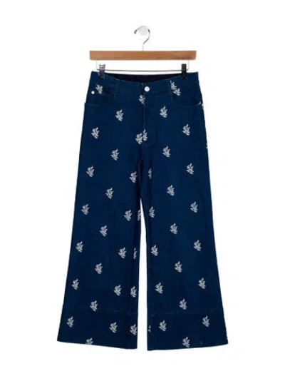 Pre-owned Stella Mccartney Mid-rise Wide Leg Jeans In Blue