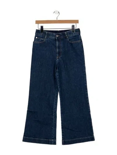 Pre-owned Stella Mccartney Mid-rise Wide Leg Jeans In Blue