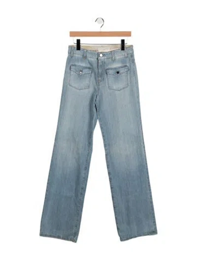 Pre-owned Stella Mccartney Mid-rise Wide Leg Jeans In Blue