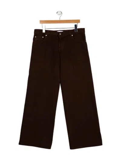 Pre-owned Stella Mccartney Mid-rise Wide Leg Jeans In Brown