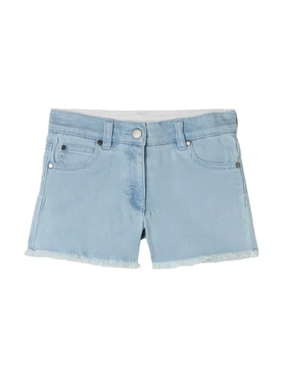 Stella Mccartney Mini Bermuda Shorts For Girls In Blue