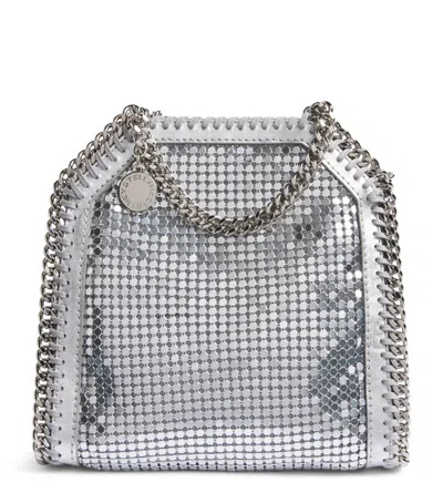 Stella Mccartney Mini Chainmail Falabella Tote Bag In Silver