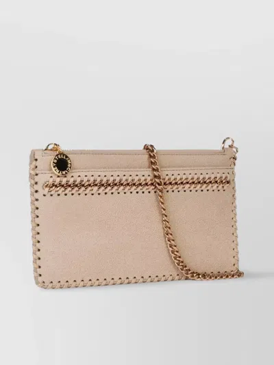 Stella Mccartney Mini Clutch Bag With Chain Strap And Stud Detailing In Neutral