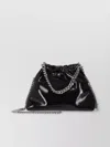 Stella Mccartney Mini Crinkled Patent Drawstring Bag Chain Strap