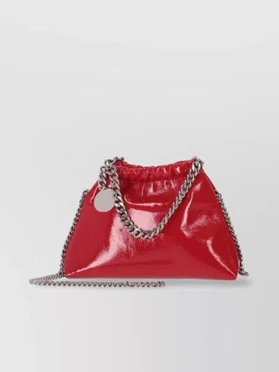 Stella Mccartney Mini Crinkled Patent Drawstring Shoulder Bag Chain Strap