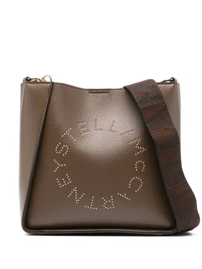 Stella Mccartney Mini Crossbody Logo Bags In Brown