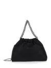 Stella Mccartney 'falabella Mini' Black Handbag With Chain Shoulder Strap And Pendant With Logo In Tech Fabric Woman In Black