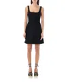 Stella Mccartney Square-neck Corset-style Minidress In Black