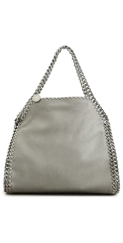 Stella Mccartney Mini Eco Shaggy Deer Chain Tote Bag Light Grey In Gray