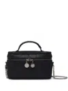 Stella Mccartney Womens Black Falabella Shaggy Woven Vanity Case In Black
