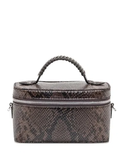 Stella Mccartney Mini Embossed Crossbody Bag In Brown