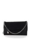Stella Mccartney Falabella Mini Vegan Leather Wallet On Chain In Black