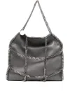 Stella Mccartney Mini Falabella Chain Cage Tote Bag In Gray