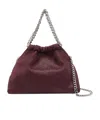 Stella Mccartney Mini Falabella Chain-trimmed Drawstring Tote Bag In Burgundy