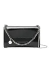 Stella Mccartney Crinkled Patent Alter Mat Crossbody Mini In Black