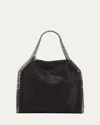 Stella Mccartney Falabella Mini Tote In Metallic Black Vegan Leather In Black