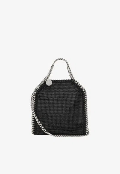 Stella Mccartney Mini Falabella Crystal Mesh Tote Bag In Black