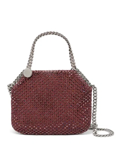 Stella Mccartney Mini Falabella Crystal-mesh Tote Bag In Rot