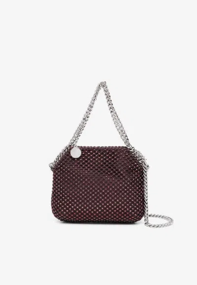 Stella Mccartney Mini Falabella Crystal Tote Bag In Burgundy