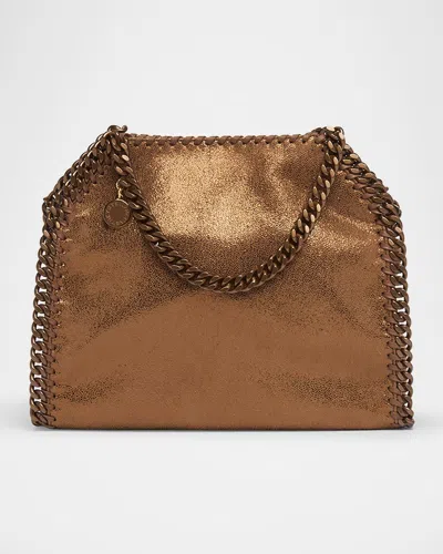 Stella Mccartney Mini Falabella Eco Shiny Dotted Chamois Bag With Tonal Chain In Brown