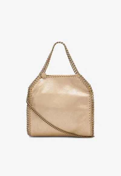 Stella Mccartney Mini Falabella Faux Leather Tote Bag In Gold