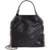 Stella Mccartney Mini Falabella Faux Leather Tote In Black W/silver