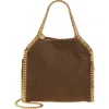 Stella Mccartney Mini Falabella Faux Suede Crossbody Bag In Brown