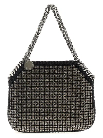 Stella Mccartney Embellished Mesh Mini Falabella Handbag In 黑色的