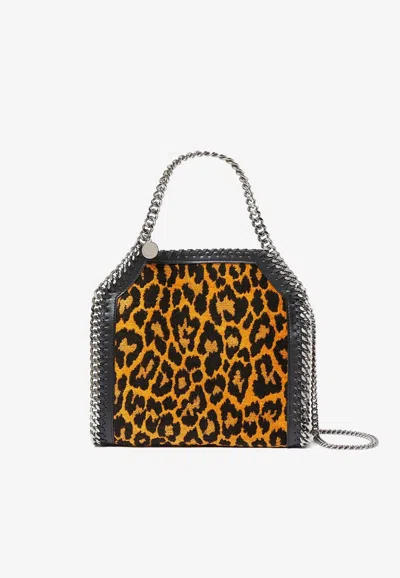 Stella Mccartney Mini Falabella Leopard Print Tote Bag In Brown