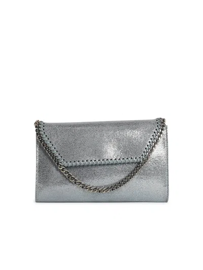 Stella Mccartney 'mini Falabella' Light Blue Vegan Leather Crossbody Bag Women
