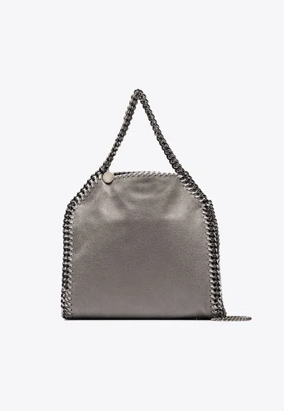 Stella Mccartney Mini Falabella Logo-charm Tote Bag In Gray